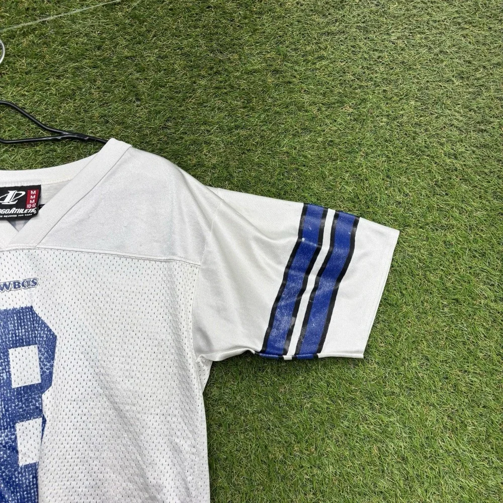 Vintage Troy Aikman #8 Cowboys Jersey Youth Medium 10–12 Logo Athletic NFL White